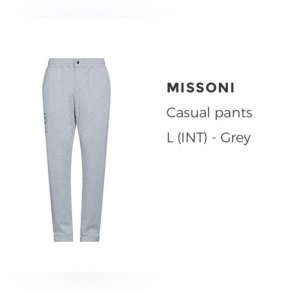 Missoni Gray Chinos with Straight Leg Fit - Picture 1 of 7